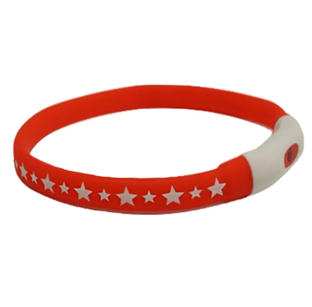 Ошейник AnimAll LED для собак, размер M, 55 см, красный