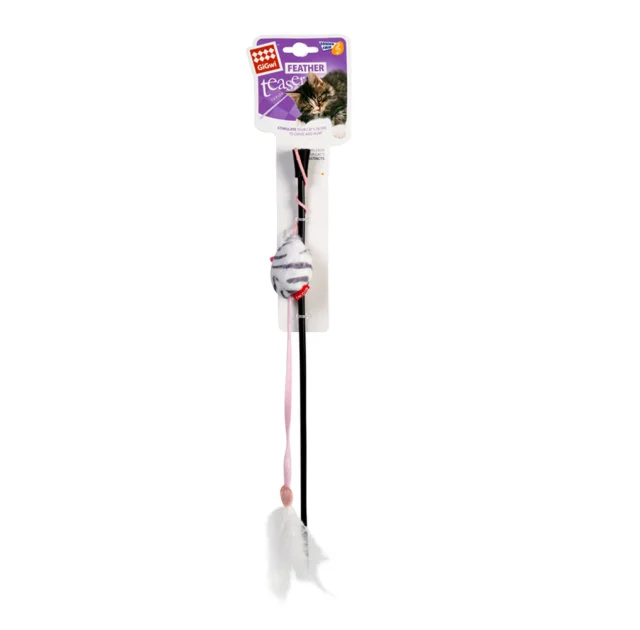 Игрушка GiGwi Teaser Дразнилка на стеке с мышкой со звуковым эффектом, для кошек, 51 см