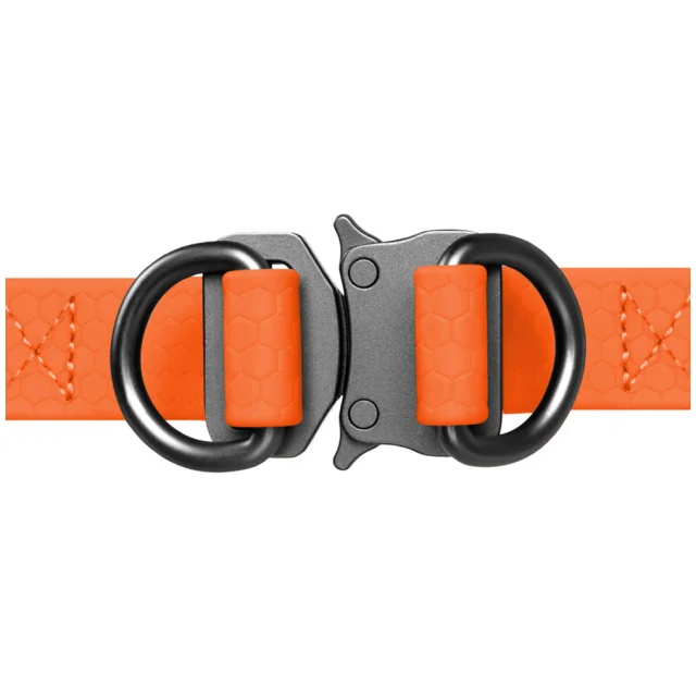 Шлея Waudog Waterproof c QR-паспортом для собак, водостійка, металева пряжка, M, 20 мм/50-80 см, помаранчевий