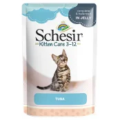 Консерви Schesir Tuna Kitten натуральні, для кошенят, тунець в желе, пауч, 85 г
