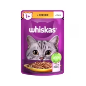 Вологий корм Whiskas для котів, з куркою в желе, 85 г