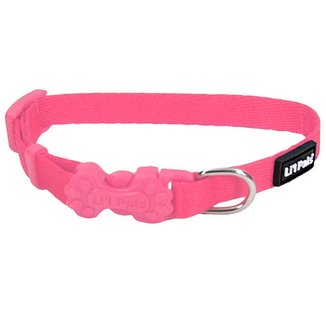 Нашийник Coastal Lit'l Pals Nylon для собак, рожевий, 0.8×15-20 см