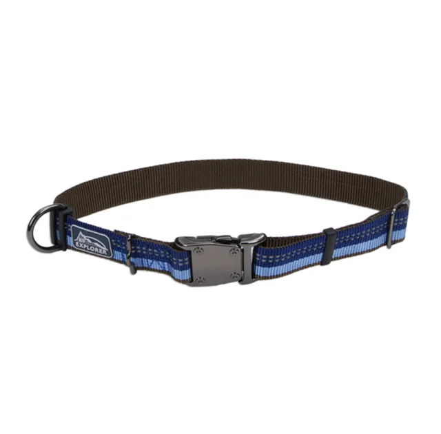 Нейлоновий нашийник Coastal K9 Explorer для собак, синій, 2.5×30-45 см