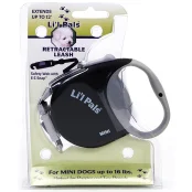 Рулетка-поводок Power Walker Lit'l Pals Mini для собак вагою до 7 кг, 3.6 м, чорна