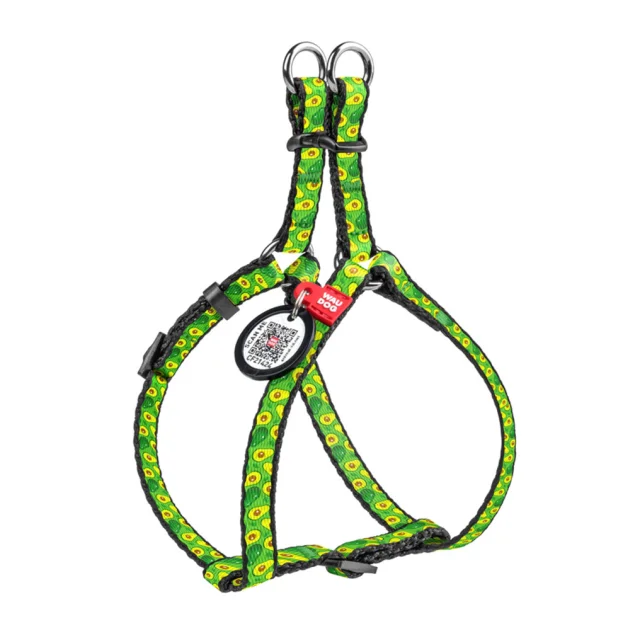 Шлея Waudog Nylon для собак, с рисунком Авокадо, 10 мм, 28-40 см