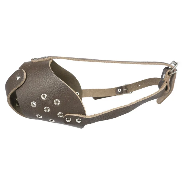 Намордник Cristel для собак, кожаный, "питбультерьер-1", коричневый