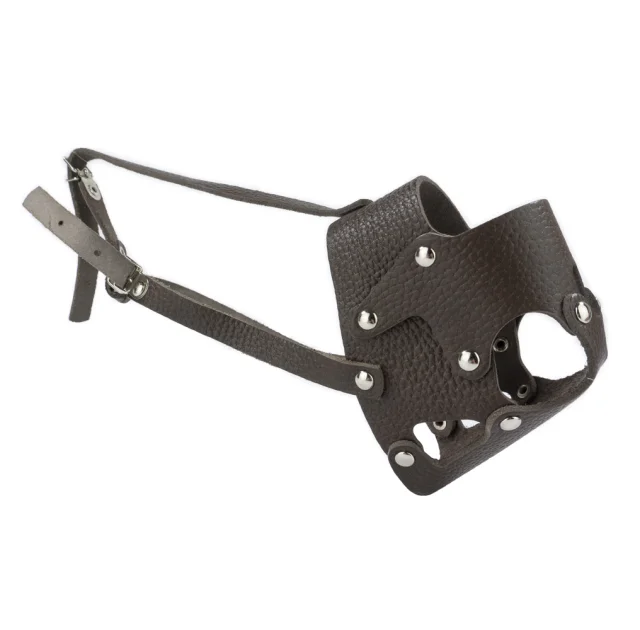 Намордник Cristel для собак, кожаный, "Спаниель", коричневый