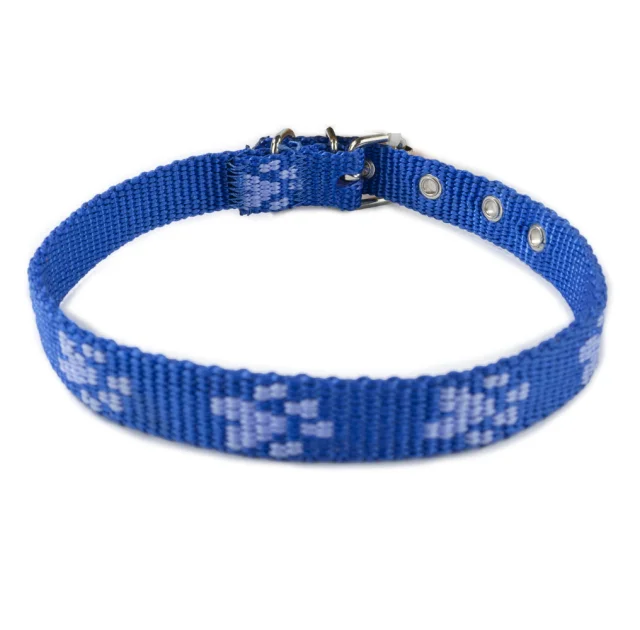 Шлейка Cristel для собак, нейлон, узор "голубой след", 15 мм / 24-34 см / 45-55 см, синий