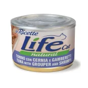 Консерва LifeCat Tuna With Grouper And Shrimps для котів від 6 місяців, тунець з окунем та креветками, 150 г