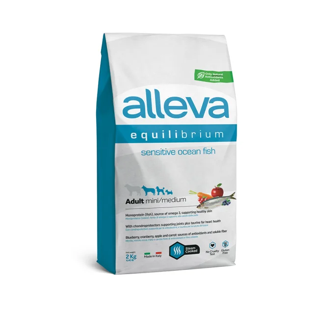 Сухий корм Alleva Equilibrium Sensitive Adult Ocean Fish Mini/Medium для собак дрібних та середніх порід, 2 кг