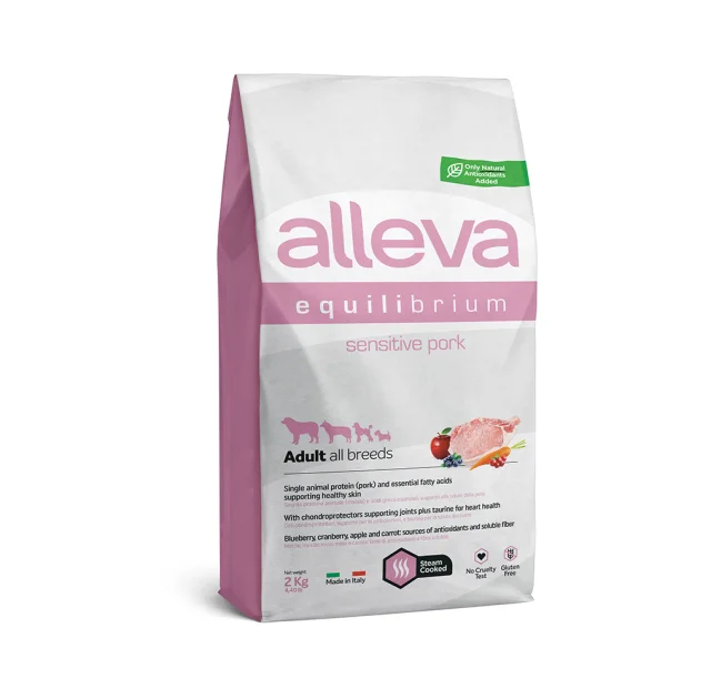 Сухий корм Alleva Equilibrium Sensitive Pork Adult All Breeds для собак усіх порід, зі свининою, 2 кг