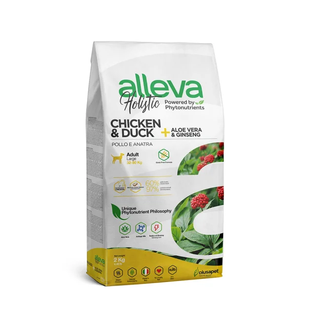Сухой корм Alleva Holistic Adult Chicken&Duck Maxi для взрослых собак крупных пород, курица и утка, 2 кг