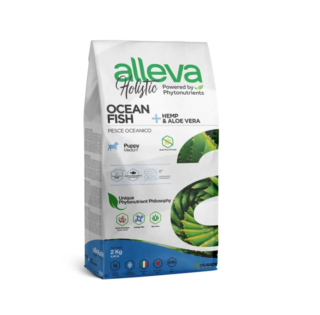 Сухий корм Alleva Holistic Puppy/Junior Ocean Fish Medium для цуценят середніх порід, океанічна риба, 2 кг