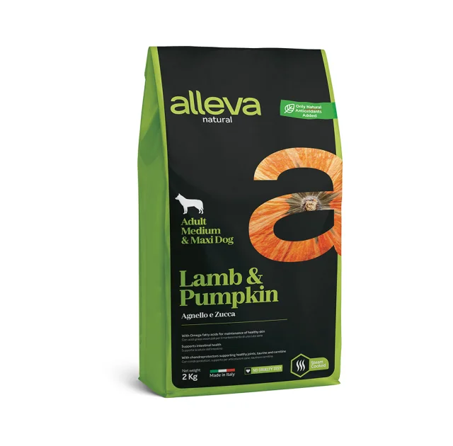 Сухий корм Alleva Natural Adult Lamb&Pumpkin Medium/Maxi для середніх/великих порід собак, ягня та гарбуз, 2 кг