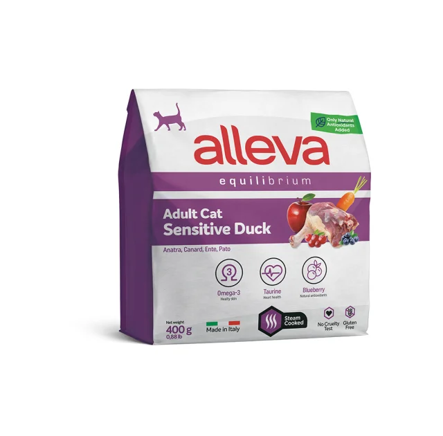 Сухий корм Alleva Equilibrium Sensitive Duck Adult Cat для котів з чутливим травленням, качка, 400 г