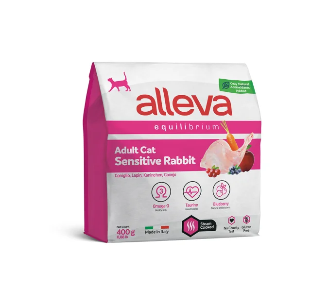 Сухий корм Alleva Equilibrium Sensitive Rabbit Adult Cat для котів з чутливим травленням, кролик, 400 г