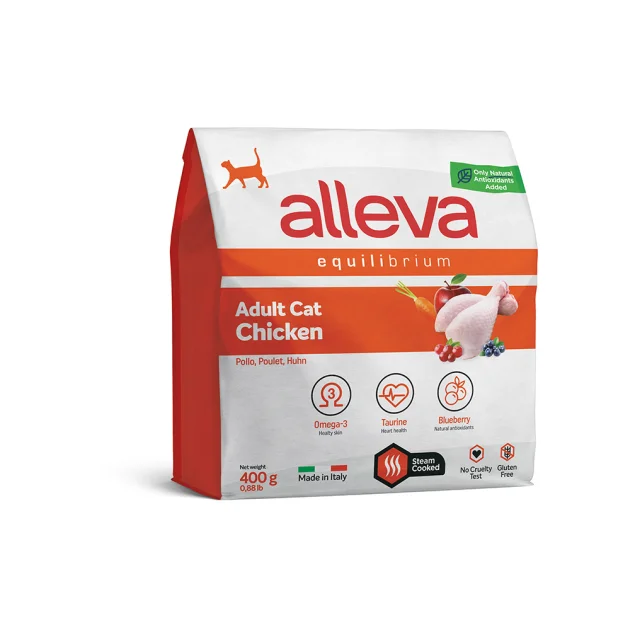 Сухой корм Alleva Equilibrium Chicken Adult Cat для взрослых кошек, с курицей, 400 г