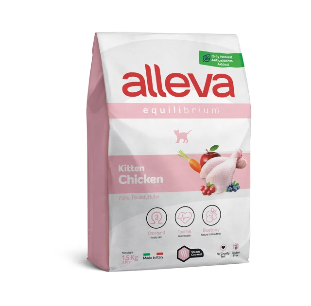 Сухий корм Alleva Equilibrium Chicken Kitten для кошенят, вагітних та лактуючих кішок, з куркою, 1.5 кг