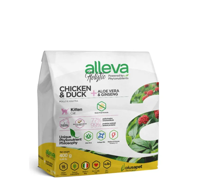Сухий корм Alleva Holistic Kitten Chicken&Duck для кошенят, вагітних та лактуючих кішок, курка та качка, 400 г