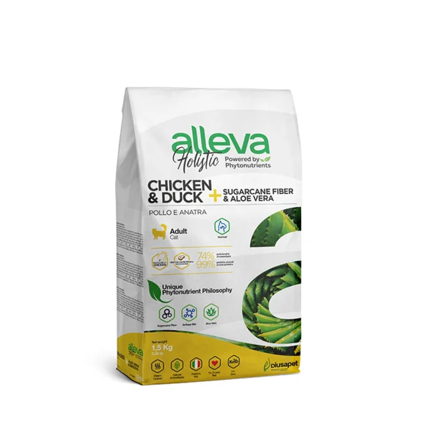 Сухий корм Alleva Holistic Hairball Cat Adult Chicken&Duck для виведення шерсті у котів, курка та качка, 1.5 кг