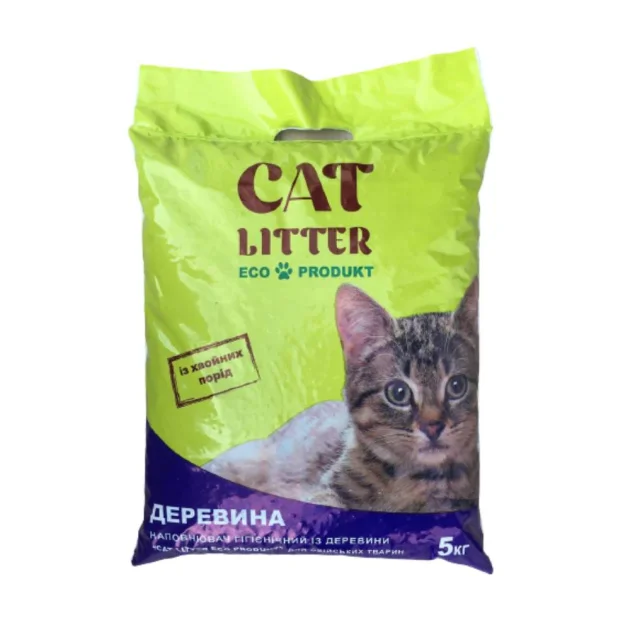 Древесный наполнитель Cat Litter для домашних животных, тёмный, 5 кг