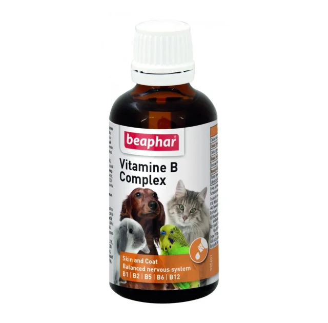 Витаминная добавка Beaphar Vitamine B Complex для собак, кошек, птиц и грызунов, капли, 50 мл