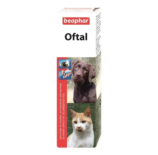 Засіб Beaphar Oftal для чищення очей і видалення слізних плям у собак і котів, 50 мл