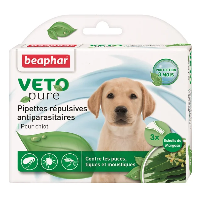 Капли Beaphar Veto Pure Spot от блох, клещей и комаров для щенков, био натуральные, цена за 1 пипетку