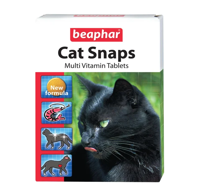 Вітамінізовані ласощі Beaphar Cat Snaps з креветками, біотином і таурином для котів, 75 табл