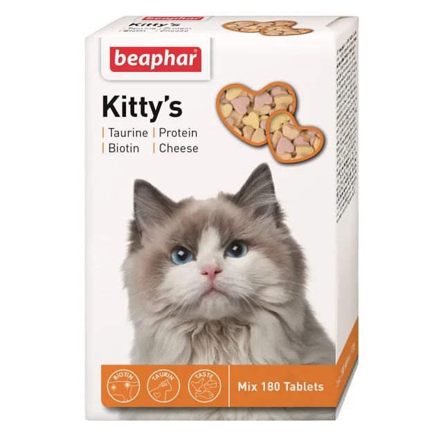 Вітамінізовані ласощі Beaphar Kitty’s Mix для котів, мікс, 180 табл