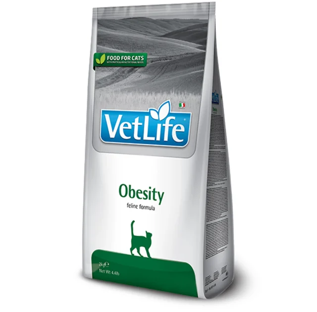Сухий корм Farmina Vet Life Obesity для котів, дієтичне харчування для зниження зайвої ваги, 2 кг
