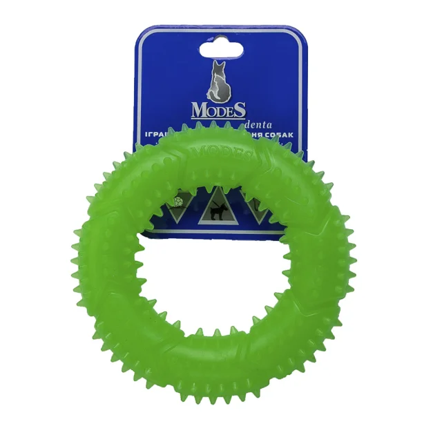 Іграшка-кільце Modes Denta для собак, розмір S, 12 см, зелене