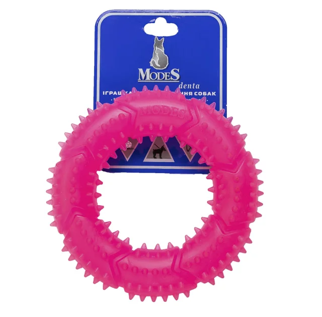 Іграшка-кільце Modes Denta для собак, розмір S, 12 см, рожеве