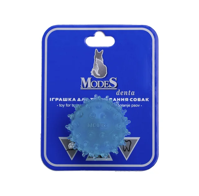 Игрушка Modes Denta мяч мина для собак, размер XS, 4 см, голубой