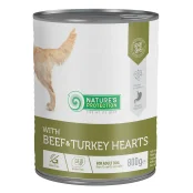Консервы Natures Protection Adult Beef&Turkey Hearts для собак, с говядиной и индейкой, 800 г