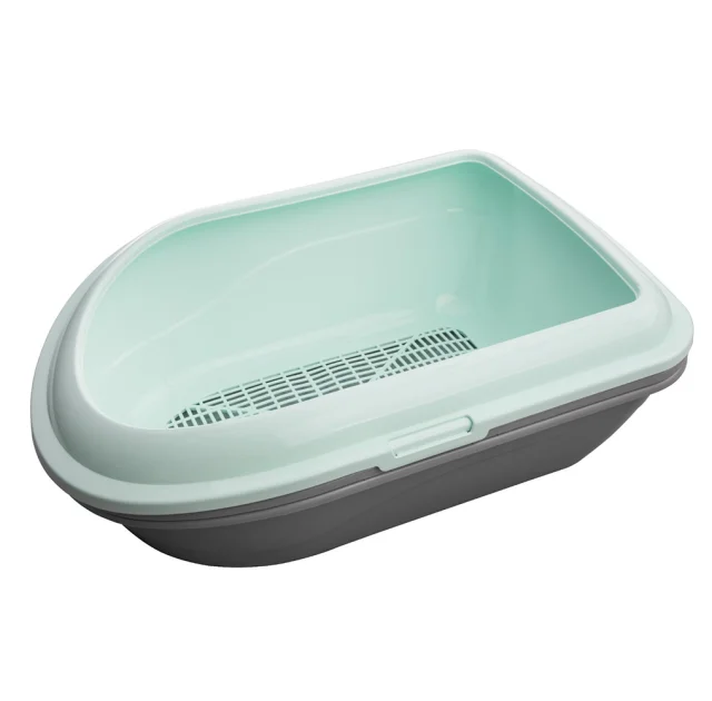 Туалет AnimAll CNR-130 для кошек, под наполнитель, с сеткой, мятный, 57×39×23 см