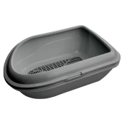 Туалет AnimAll CNR-130 для котів, під наповнювач, з сіткою, сірий, 57×39×23 см