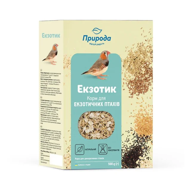Полнорационный корм Природа Экзотик для декоративных птиц, 500 г