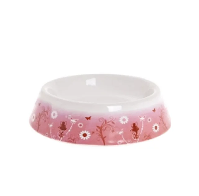 Миска Flamingo Ceramic Flower Elf для собак и кошек, керамическая, принт эльфы и цветы, 200 мл