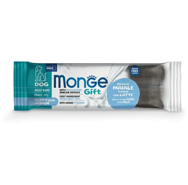 Ласощі Monge Gift Dog Puppy and Junior для цуценят, свинина з молоком, 40 г