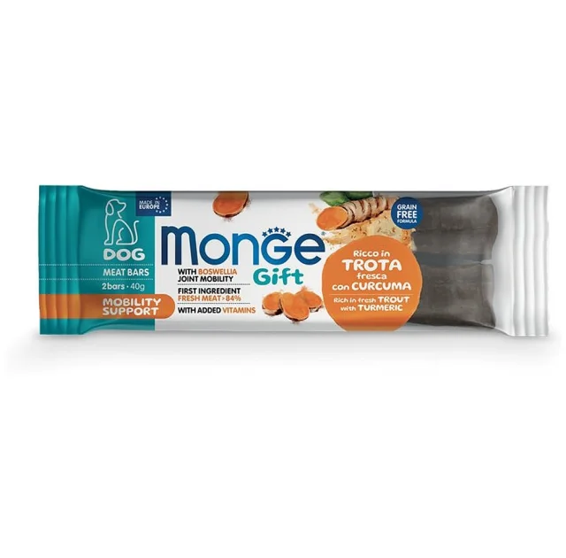 Ласощі Monge Gift Dog Mobility support для собак, підтримка маси тіла, форель з босвелією, 40 г