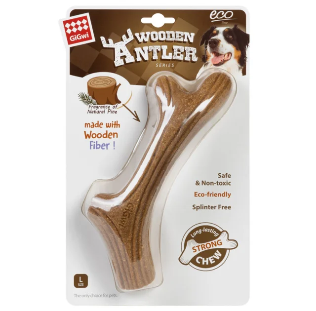 Іграшка GiGwi Wooden Antler Ріг жувальний для собак, розмір L, коричневий