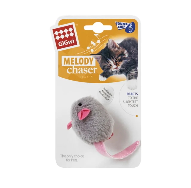 Игрушка GiGwi Melody Chaser Мышка для кошек, с электронным чипом, 6 см