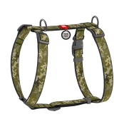Шлея Waudog Nylon c QR-паспортом для собак, анатомическая, рисунок "Милитари", размер S, 30-40/30-50 см