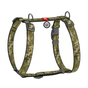 Шлея Waudog Nylon c QR-паспортом для собак, анатомическая, рисунок "Милитари", размер M, 40-70/50-80 см
