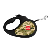 Повідець-рулетка WAUDOG R-leash для собак, малюнок "Мілітарі", світловідбиваюча, L, до 50 кг, 5 м