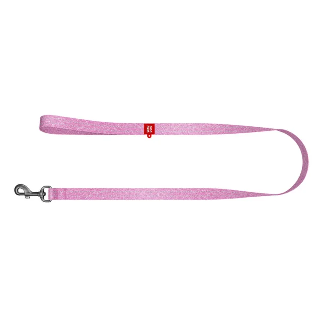 Поводок светоотражающий WAUDOG Re-cotton для собак, хлопок, S, 15 мм/200 см, розовый