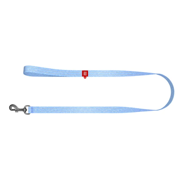 Повідець світловідбиваючий WAUDOG Re-cotton для собак, бавовна, S, 15 мм/300 см, блакитний