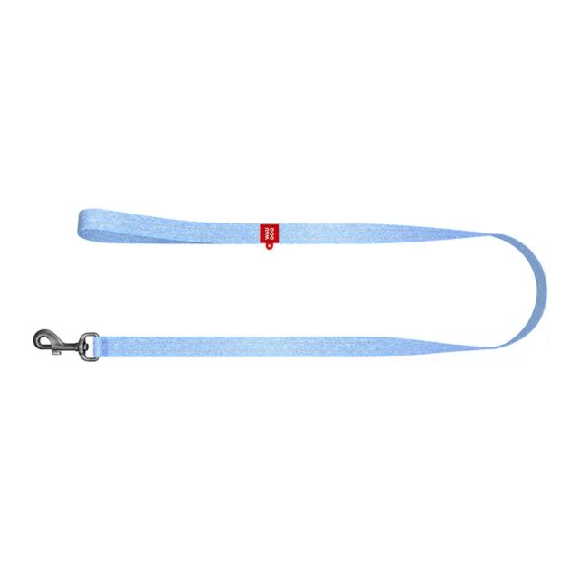 Поводок светоотражающий WAUDOG Re-cotton для собак, хлопок, M, 20 мм/200 см, голубой