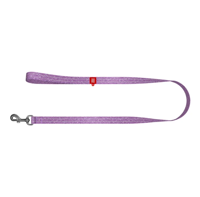 Повідець світловідбиваючий WAUDOG Re-cotton для собак, бавовна, M, 20 мм/200 см, фіолетовий
